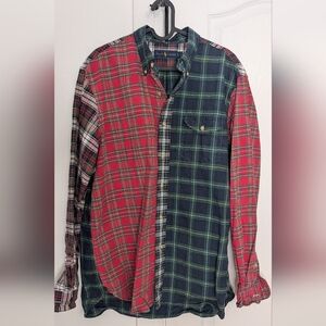 Ralph Lauren Patchwork Plaid Cotton Button Down Shirt